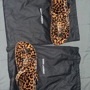 Saint Laurent Animal Print Sandals